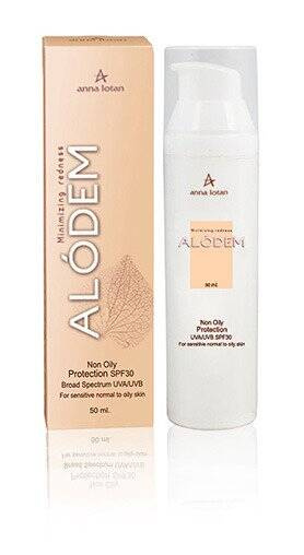 Lekki krem ochronny Alodem SPF 30 Anna Lotan 50 ml - do cery naczynkowej (026)